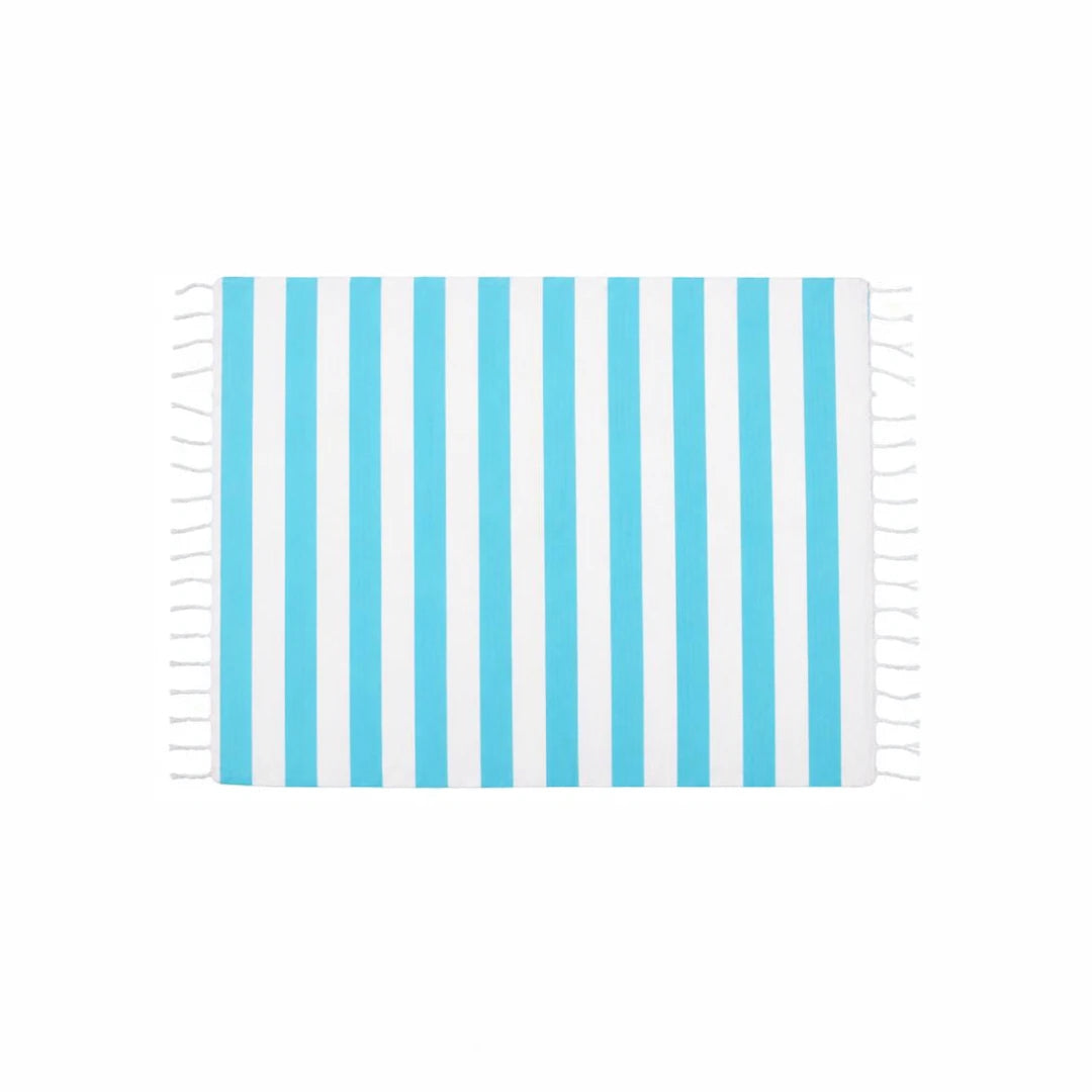 Turquoise & White Rug