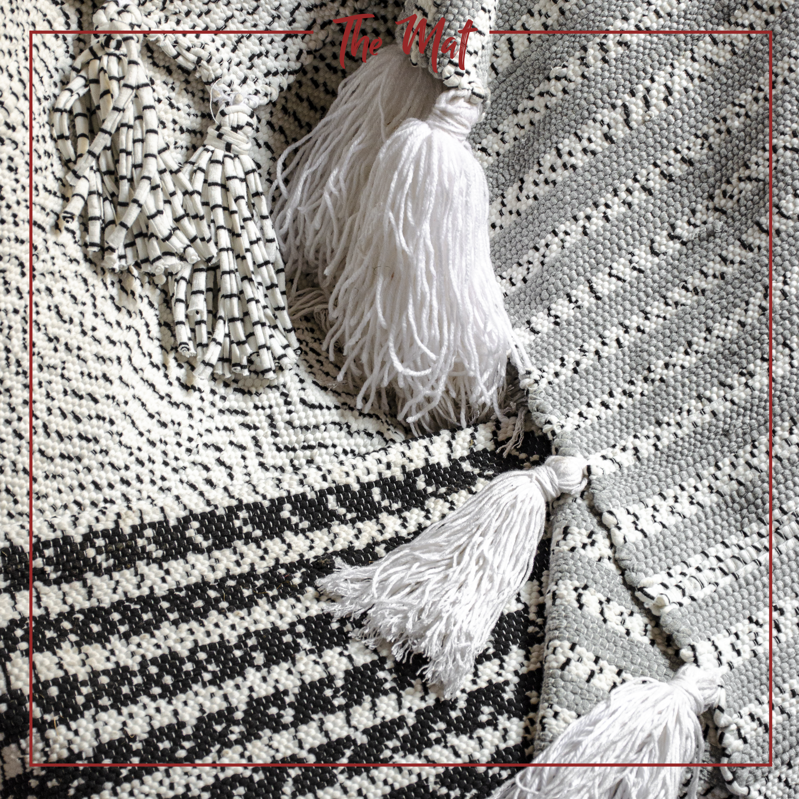 White & Grey Rug - TheMatHomes